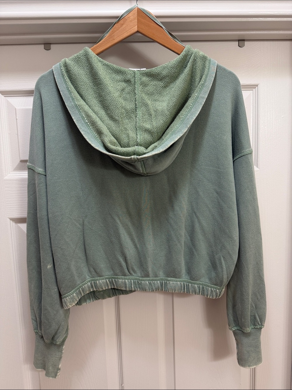 Offline By Aerie Keep it 100 Terry Wrap Hoodie Olive Medium - Picture 7 of 7